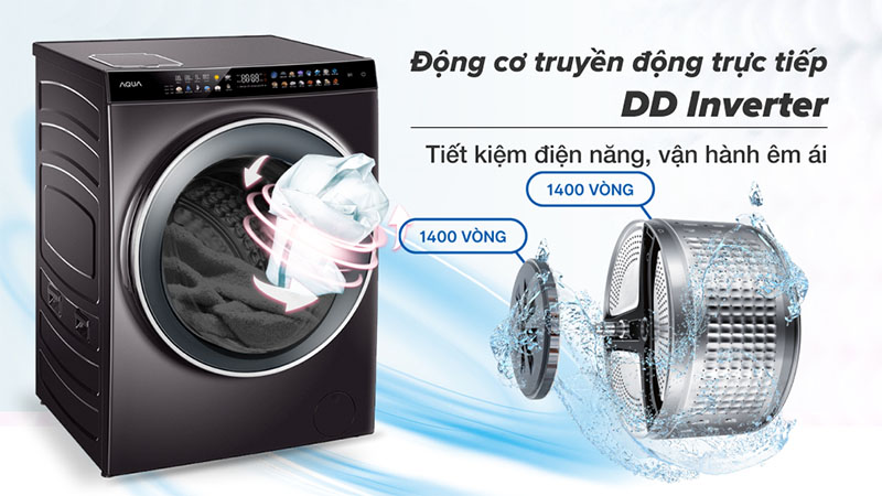 Động cơ của Máy giặt sấy Inverter giặt 15 kg - sấy 10 kg Aqua AQD-DH1500G.PP