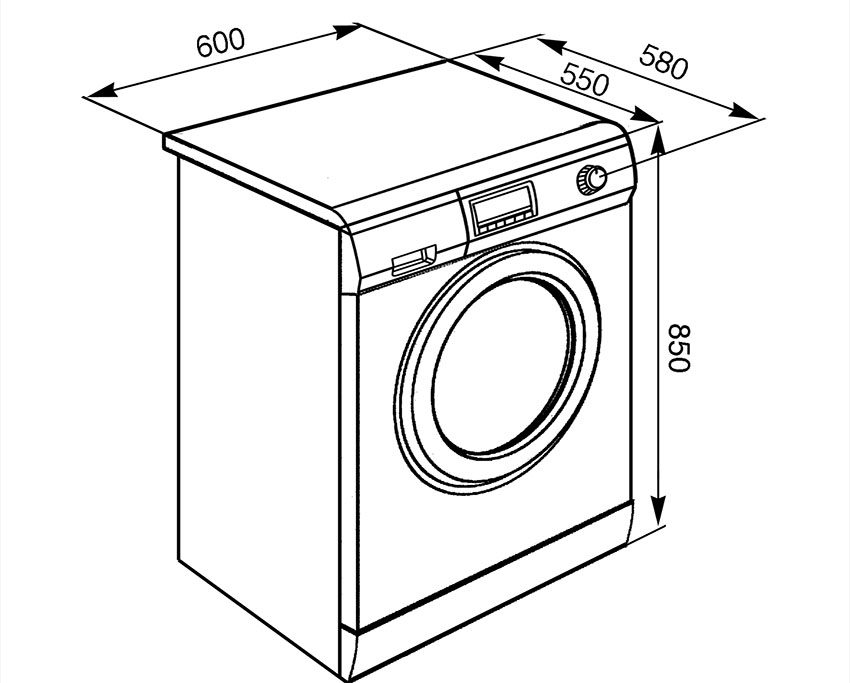Kích thước của máy giặt sấy kết hợp Hafele LSE147 536.94.557