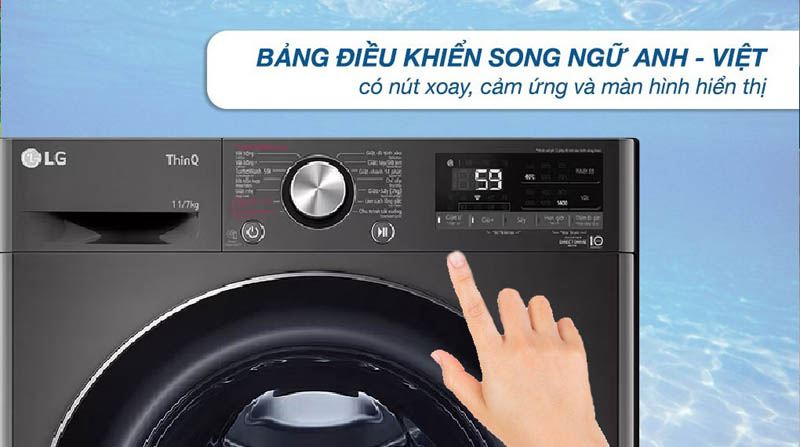 Bảng điều khiển được thiết kế cảm ứng song ngữ Anh - Việt