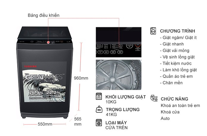 Máy giặt Toshiba AW-M1100PV - Hàng chính hãng