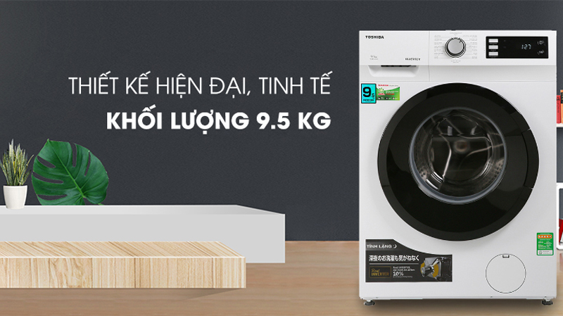 Máy có khối lượng giặt 9.5 kg thích hợp sử dụng giặt đồ trong gia đình có 5- 7 thành viên