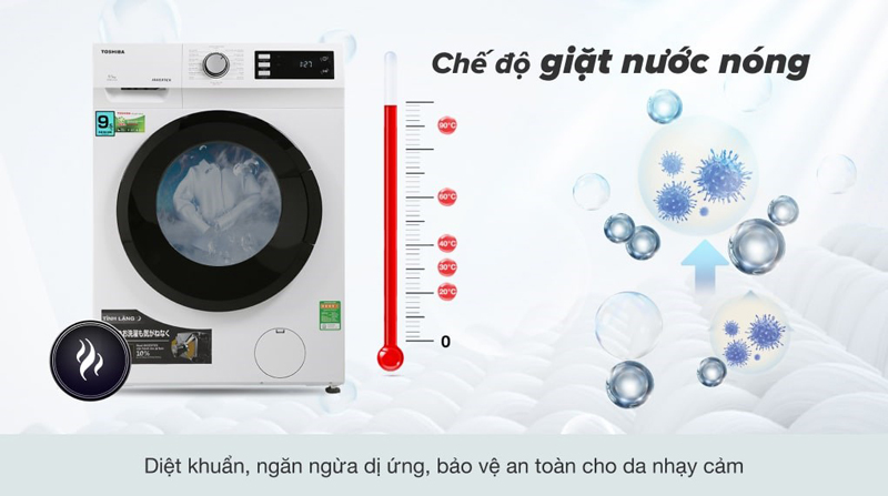 Diệt khuẩn, giặt sạch hiệu quả bởi công nghệ nước nóng