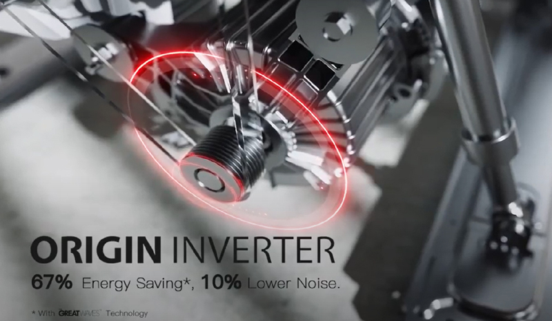 Động cơ Origin Inverter vận hành mạnh mẽ bền bỉ, êm ái và tiết kiệm điện