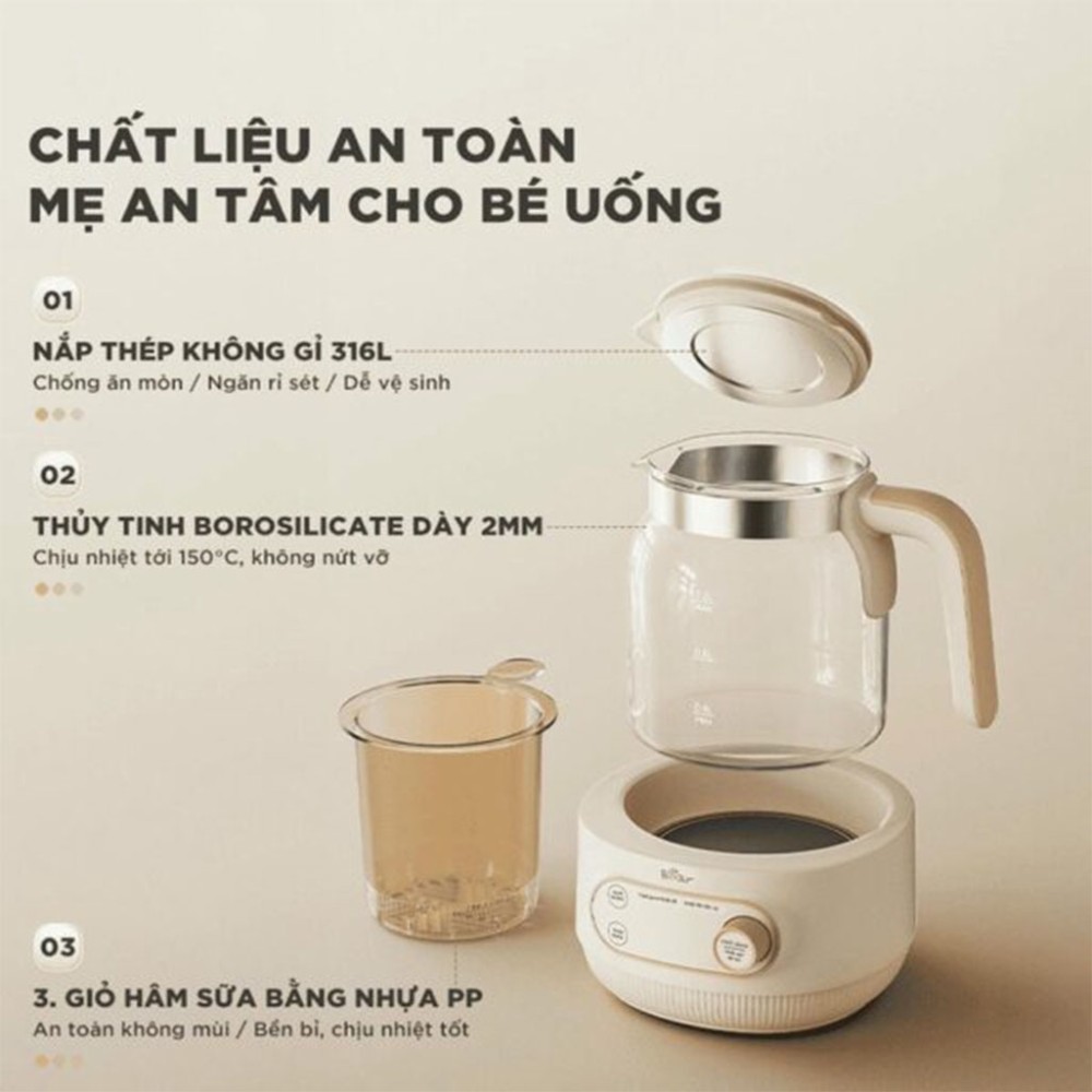 Máy hâm sữa tiệt trùng Bear WW-4H12M - Hàng chính hãng