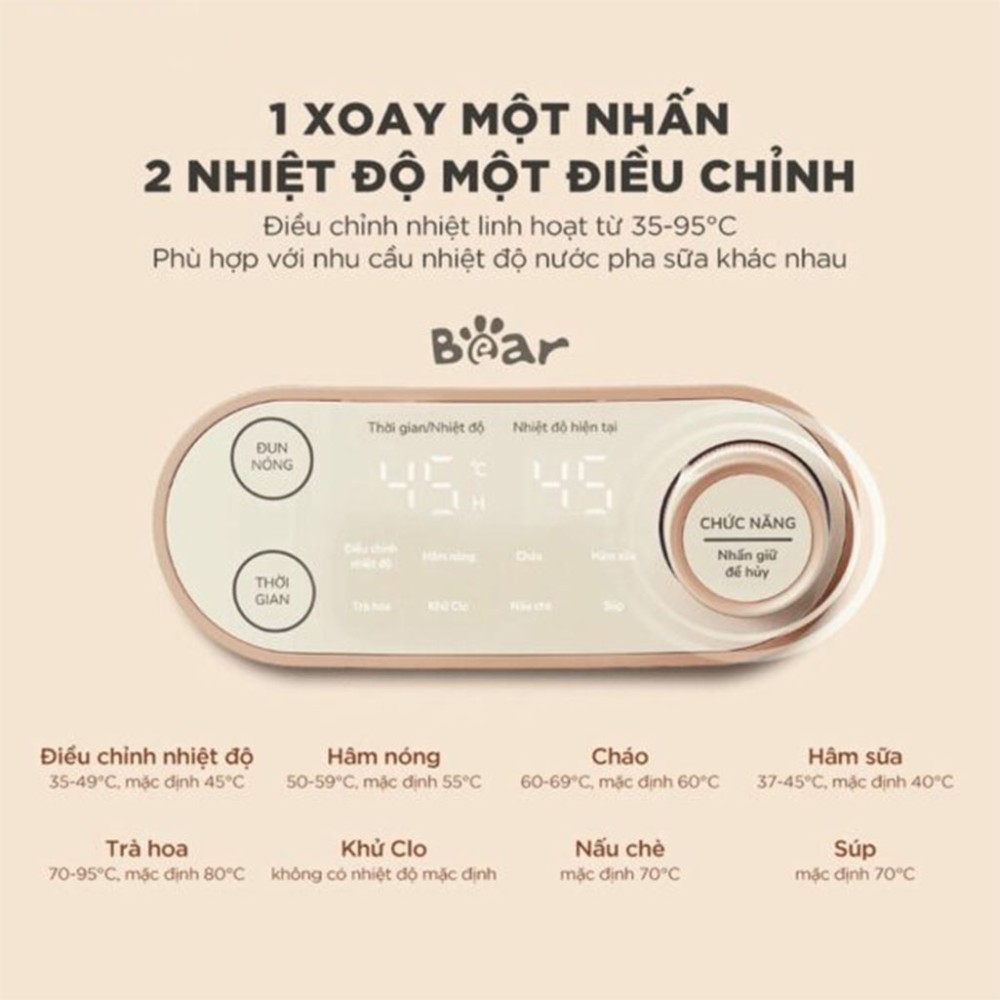 Máy hâm sữa tiệt trùng Bear WW-4H12M - Hàng chính hãng