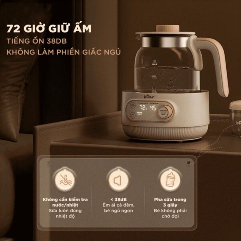 Máy hâm sữa tiệt trùng Bear WW-4H12M - Hàng chính hãng