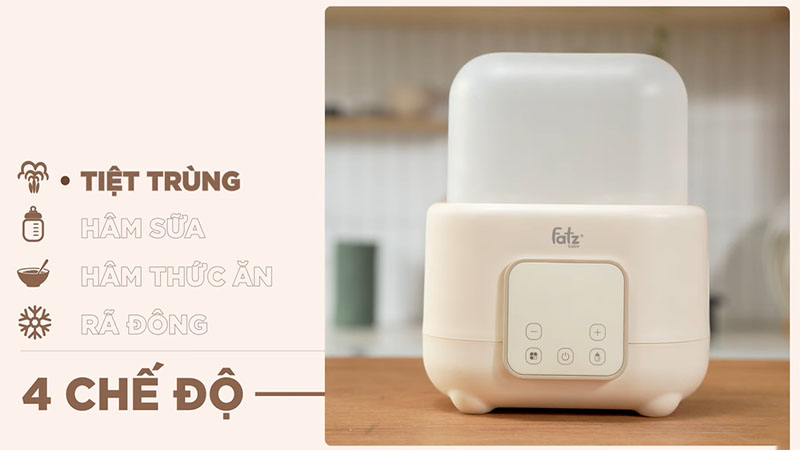 4 chế độ của Máy hâm sữa và tiệt trùng điện tử Duo 10 Fatzbaby FB3211BK