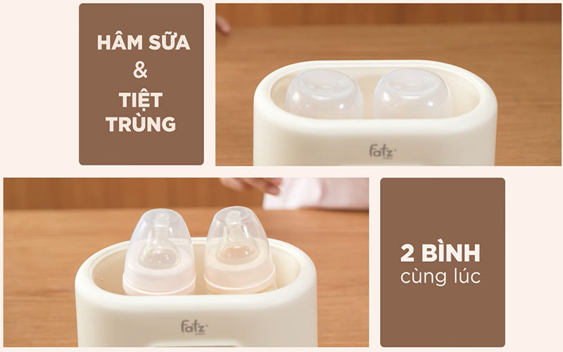 Máy hâm sữa và tiệt trùng điện tử Duo 10 Fatzbaby FB3211BK