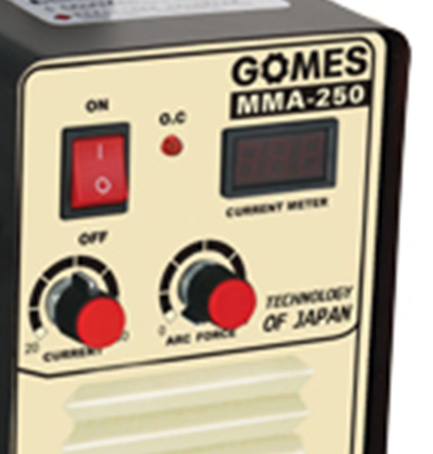Máy hàn điện tử Gomes MMA-250 với núm xoay điều chỉnh