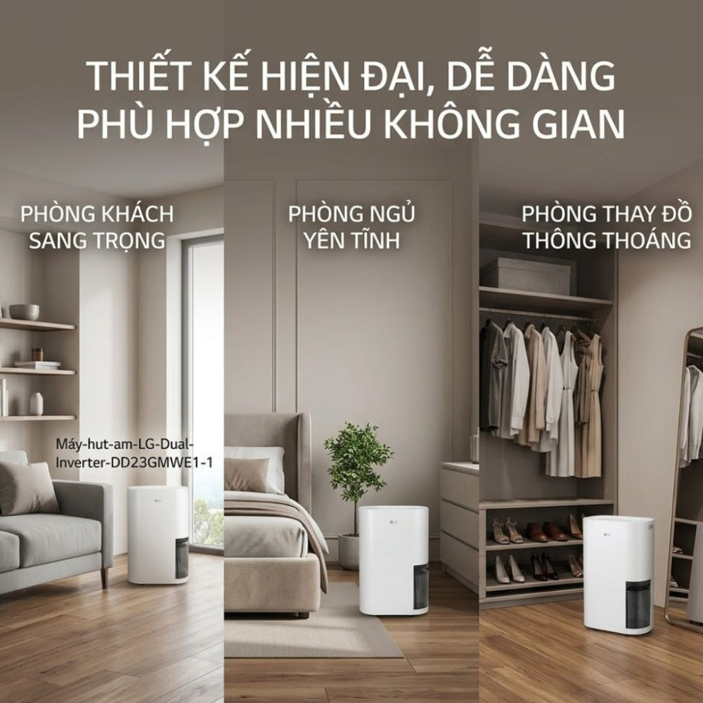 Máy hút ẩm LG Dual Inverter DD23GMWE1 - Hàng chính hãng