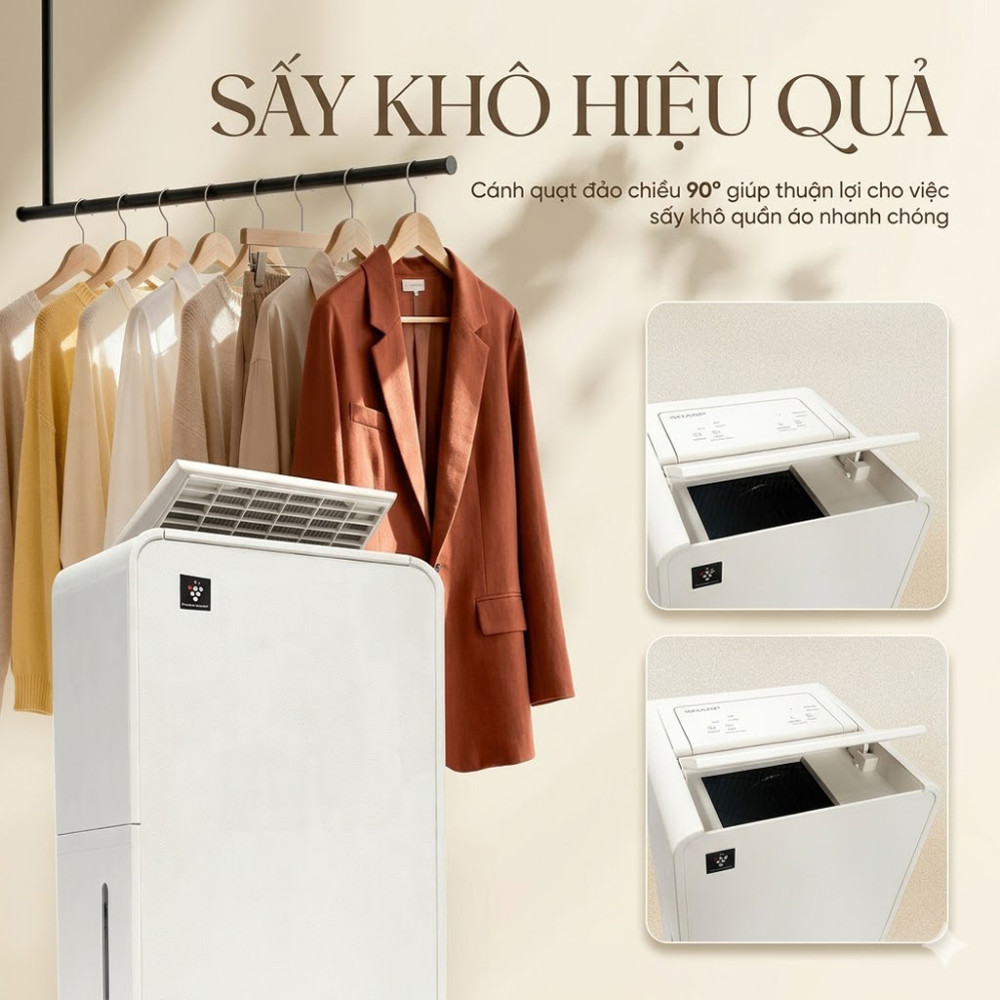 Máy hút ẩm Sharp DW-P12HV-W - Hàng chính hãng