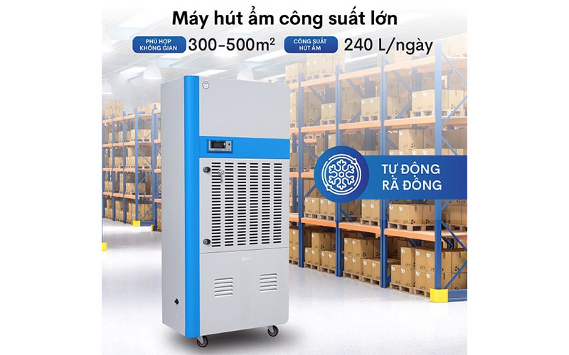 Công suất hút ẩm và bán kính hoạt động của Máy hút ẩm công nghiệp Fujihaia DH240BG
