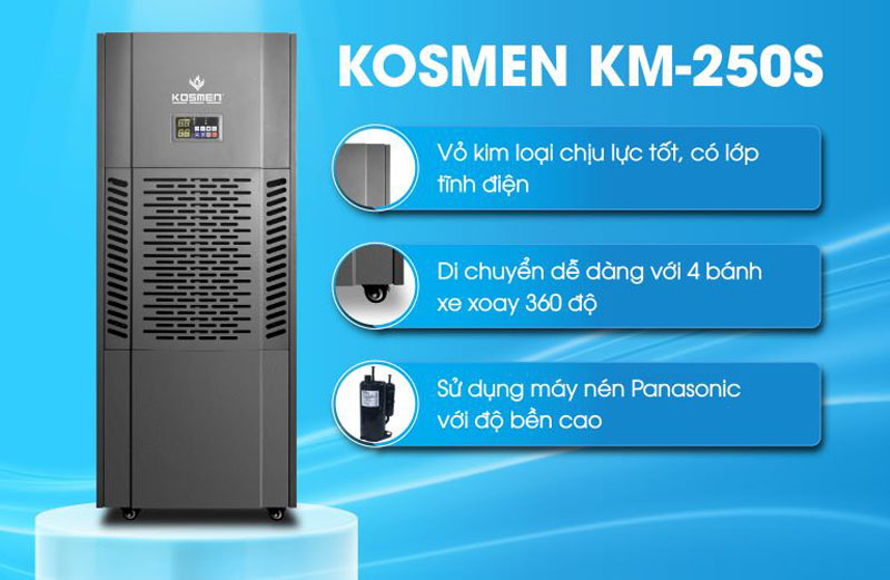 Đặc điểm nổi bật cảu máy hút ẩm công nghiệp Kosmen KM-250S 