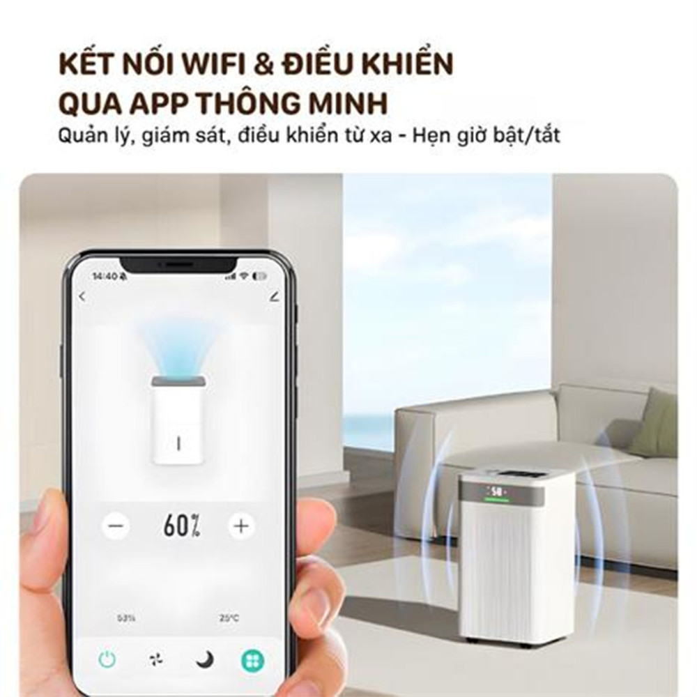 Máy hút ẩm dân dụng Fujihome DH20NW-HEPA - Hàng chính hãng