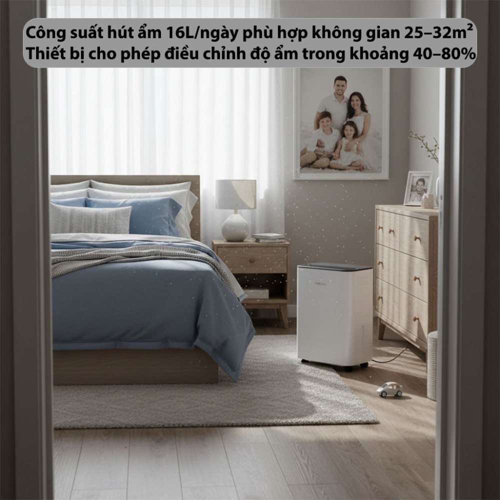 Máy hút ẩm dân dụng Fujihome DH16LITE - Hàng chính hãng