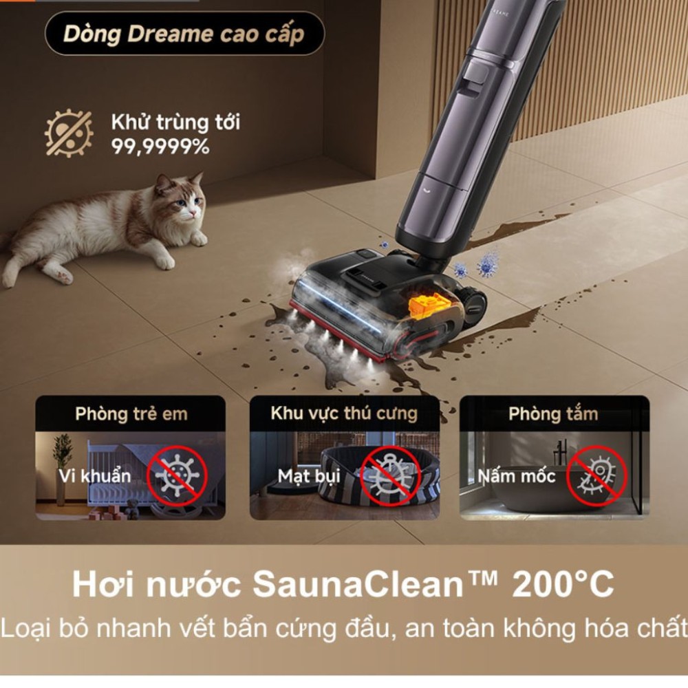Máy hút bụi lau nhà cầm tay Dreame H16 Pro Steam - Hàng chính hãng