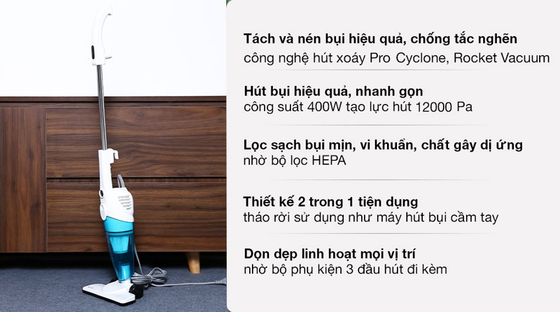 Tính năng nổi bật của máy hút bụi cầm tay Deerma DX118C