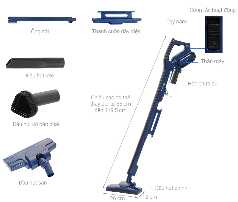 Cấu tạo của máy hút bụi cầm tay Deerma DX810