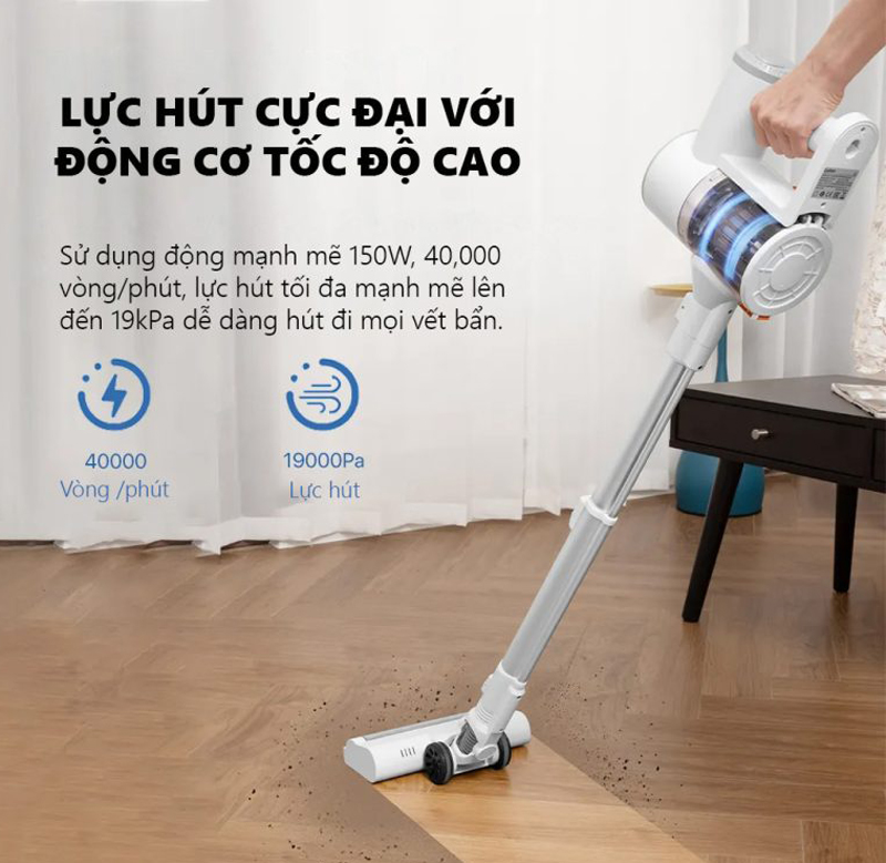 Công suất mạnh mẽ hút sạch bụi bẩn