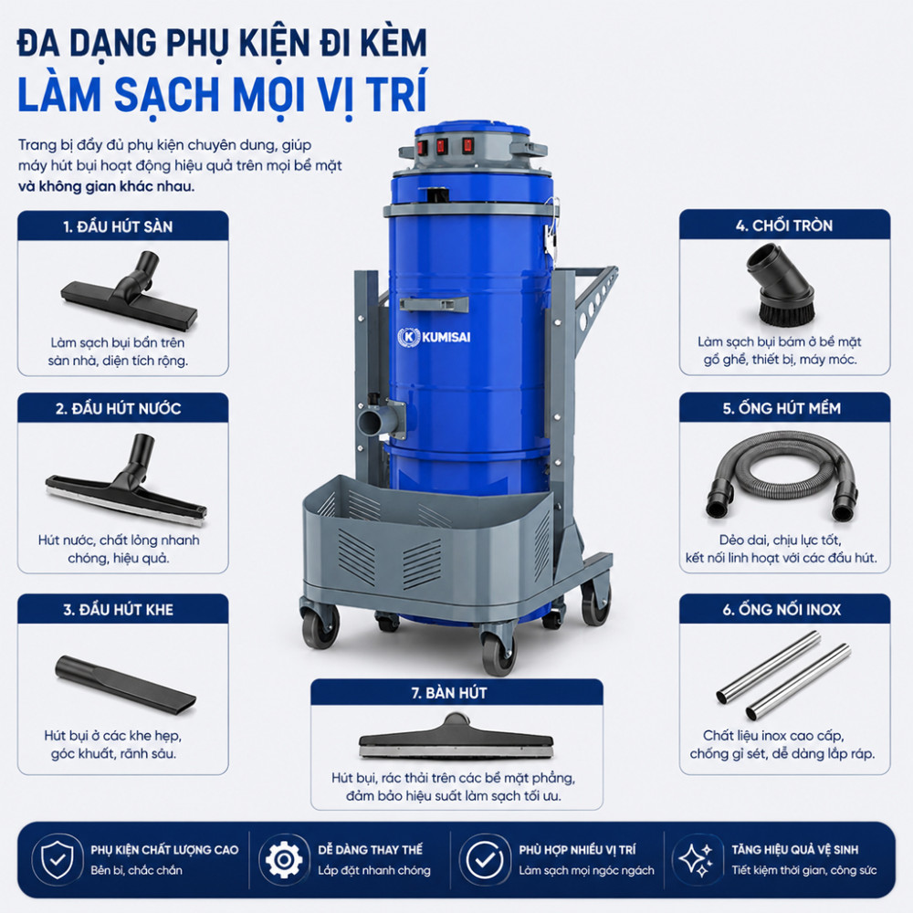 Máy hút bụi chuyên dụng Kumisai KMS 360DT - Hàng chính hãng