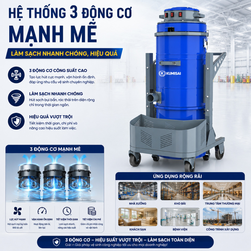 Máy hút bụi chuyên dụng Kumisai KMS 360DT - Hàng chính hãng