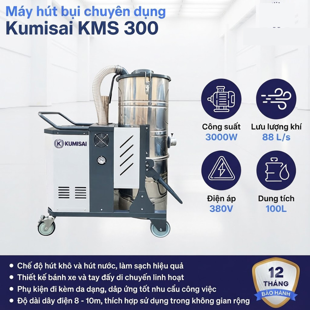Máy hút bụi chuyên dụng Kumisai KMS300 - Hàng chính hãng