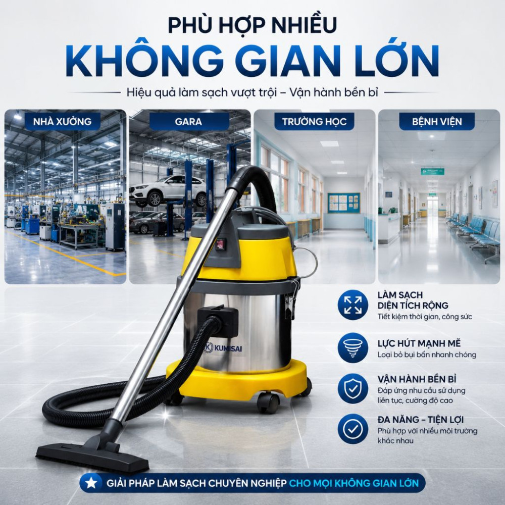 Máy hút bụi công nghiệp Kumisai KMS15 - Hàng chính hãng