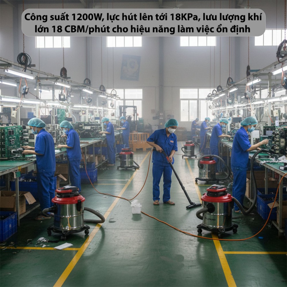 Máy hút bụi công nghiệp Fujihome VC20N - Hàng chính hãng