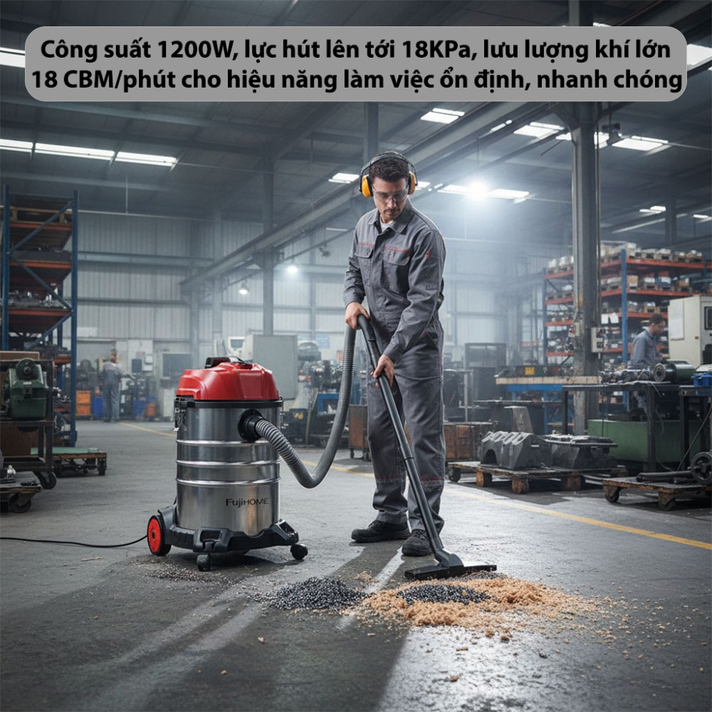 Máy hút bụi công nghiệp Fujihome VC30N - Hàng chính hãng