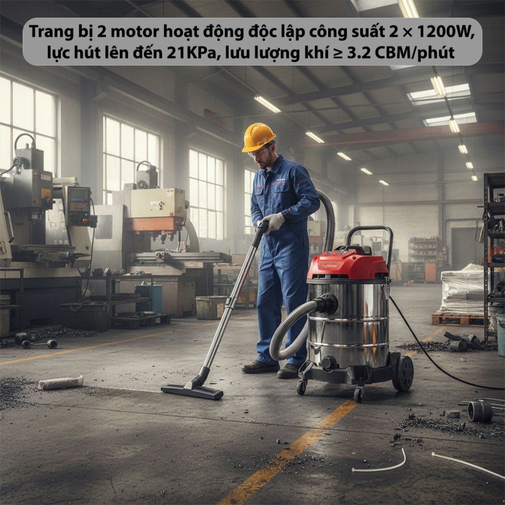 Máy hút bụi công nghiệp Fujihome VC60N - Hàng chính hãng