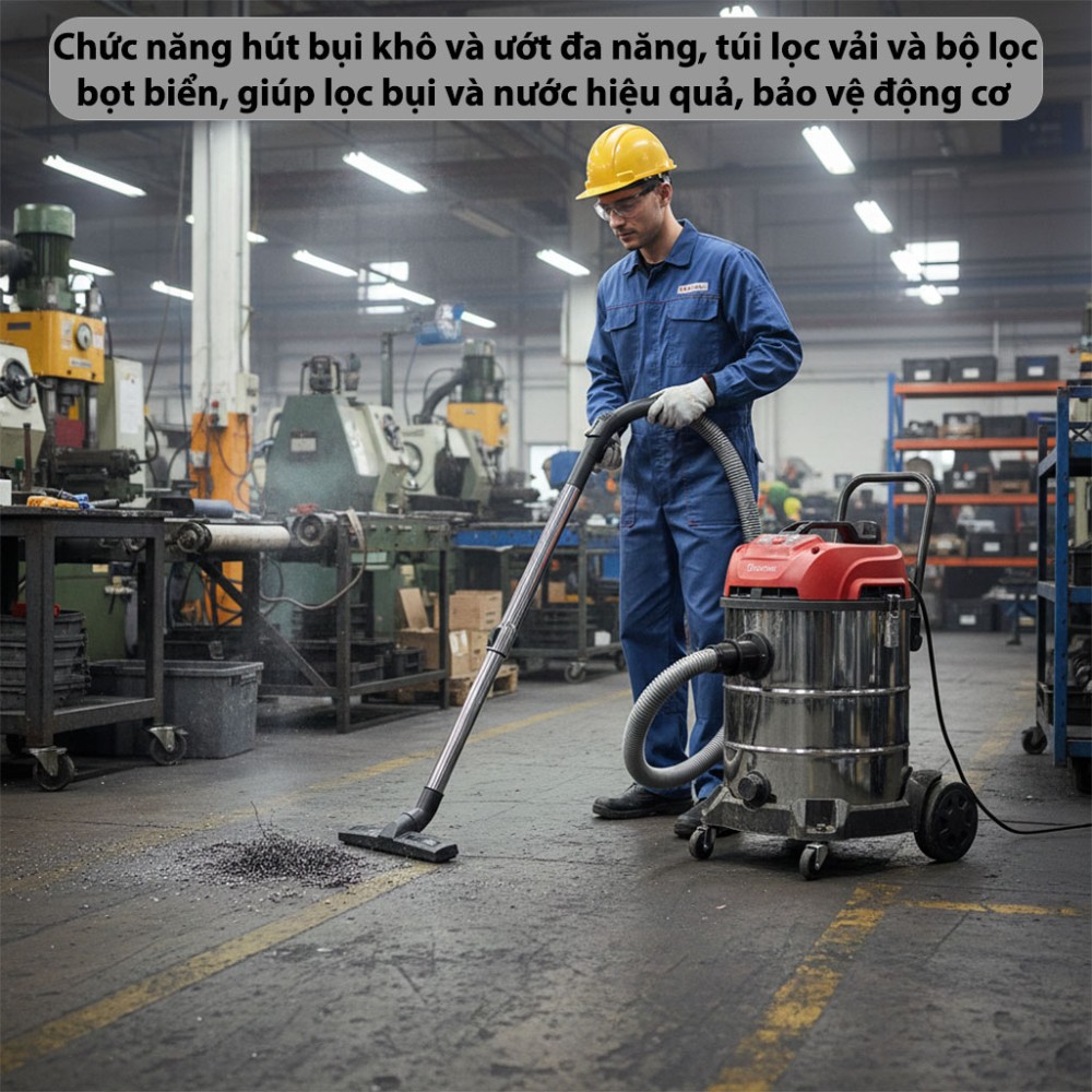 Máy hút bụi công nghiệp Fujihome VC60N - Hàng chính hãng