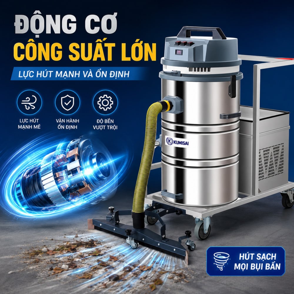 Máy hút bụi công nghiệp Kumisai KMS 80B - Hàng chính hãng