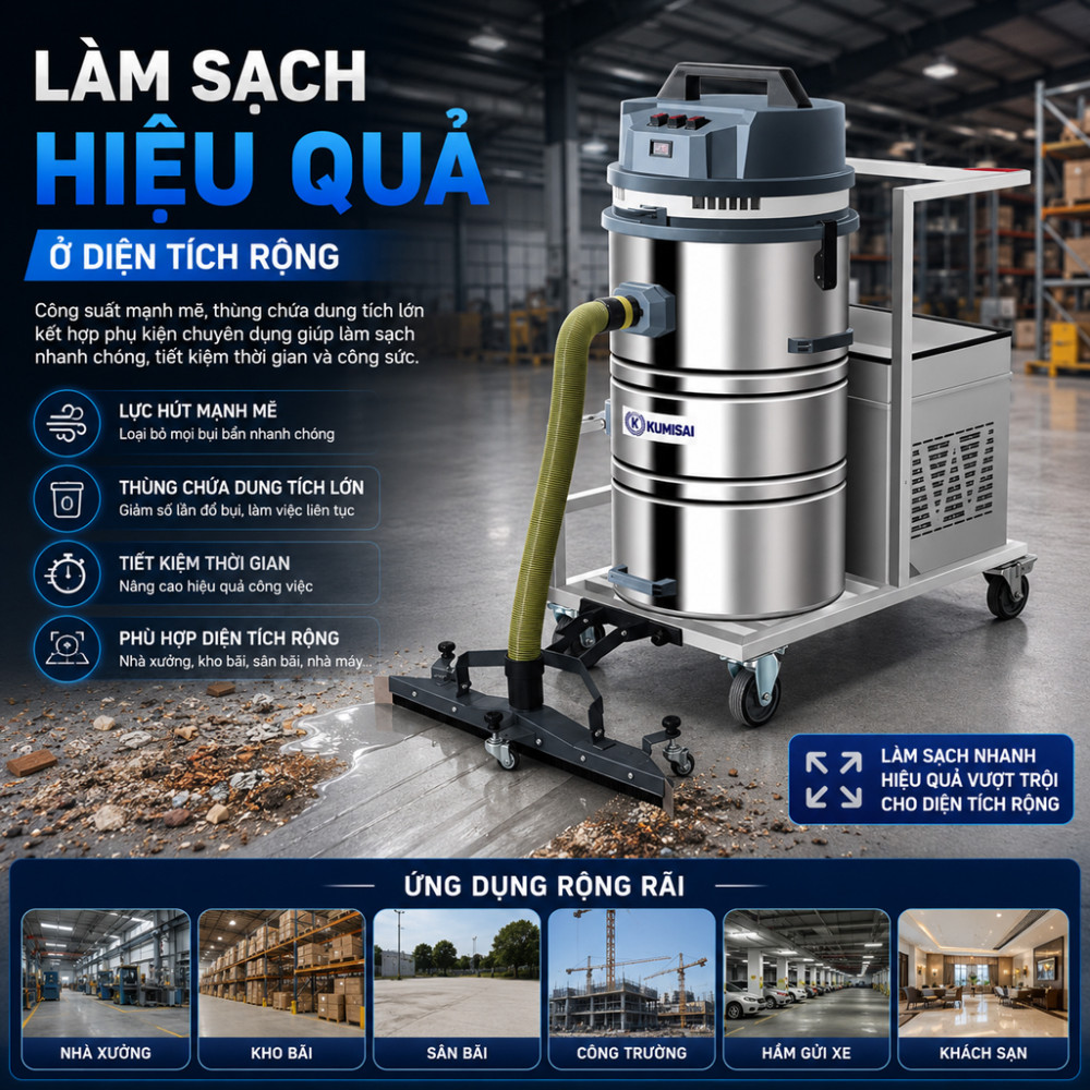 Máy hút bụi công nghiệp Kumisai KMS 80B - Hàng chính hãng