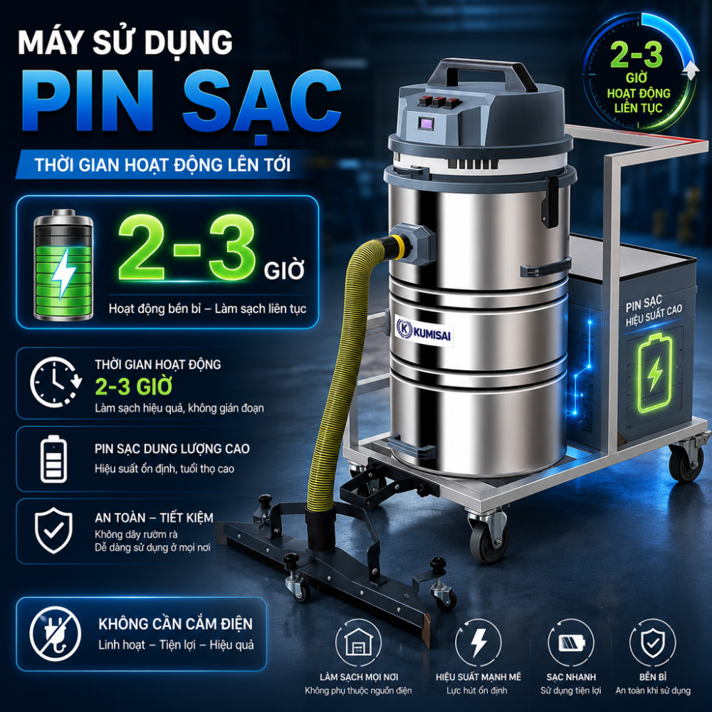 Máy hút bụi công nghiệp Kumisai KMS 80B - Hàng chính hãng