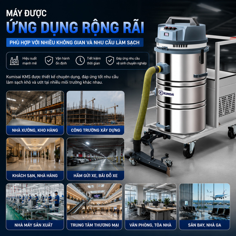 Máy hút bụi công nghiệp Kumisai KMS 80B - Hàng chính hãng