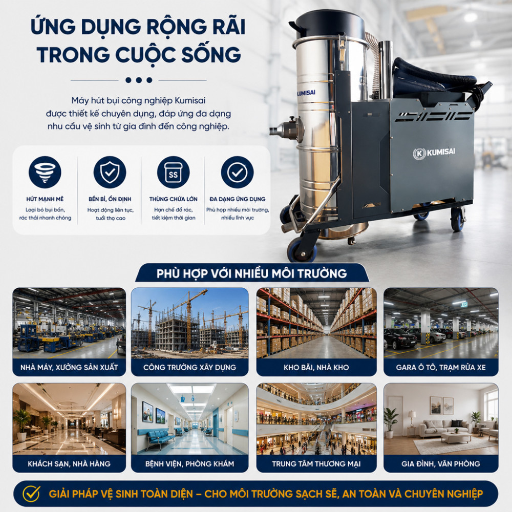 Máy hút bụi chuyên dụng Kumisai KMS100 - Hàng chính hãng