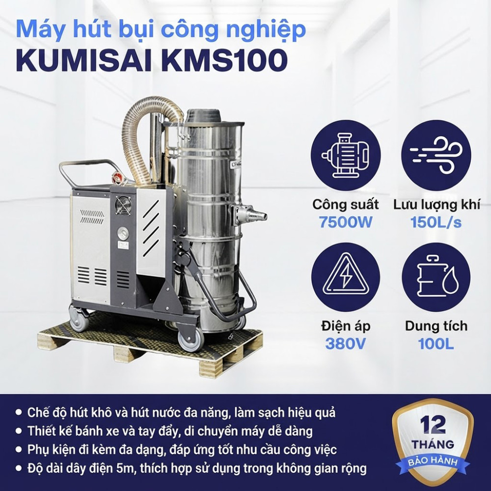 Máy hút bụi chuyên dụng Kumisai KMS100 - Hàng chính hãng