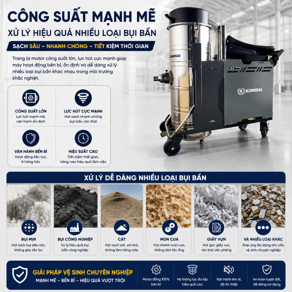 Máy hút bụi chuyên dụng Kumisai KMS100 - Hàng chính hãng