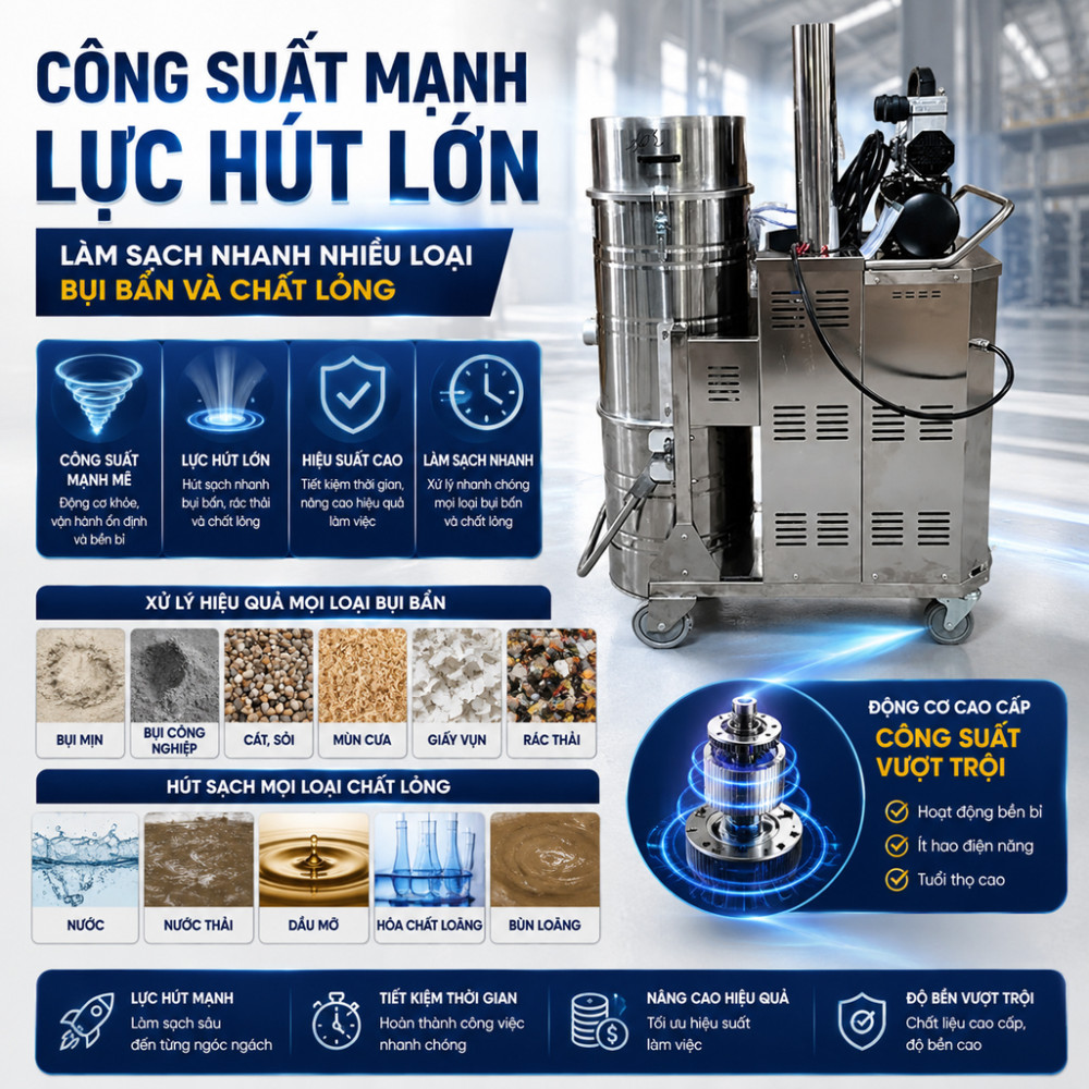 Máy hút bụi công nghiệp Kumisai KMS120 - Hàng chính hãng