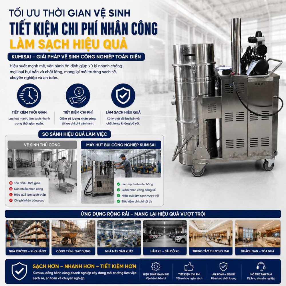 Máy hút bụi công nghiệp Kumisai KMS120 - Hàng chính hãng