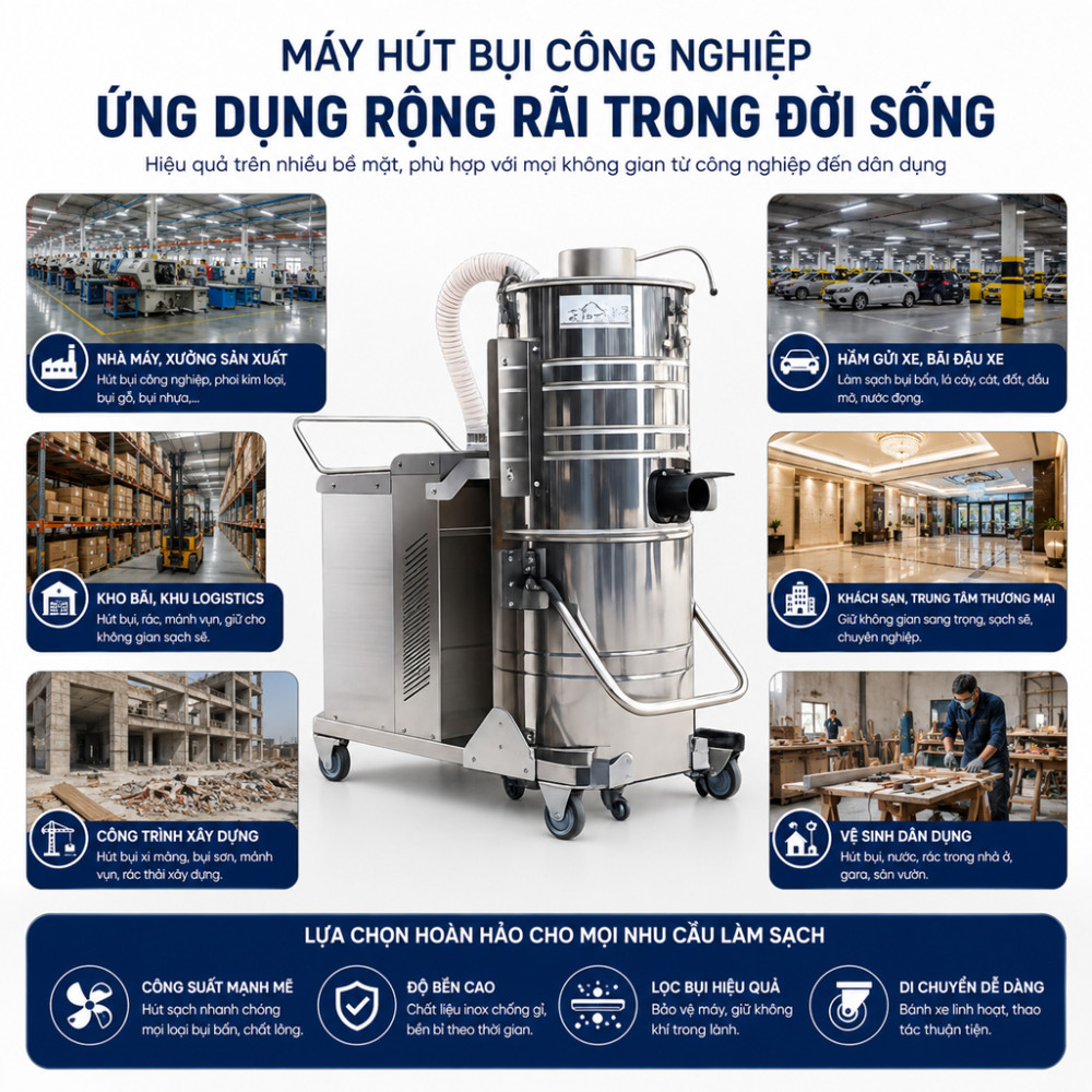 Máy hút bụi công nghiệp Kumisai KMS120 - Hàng chính hãng