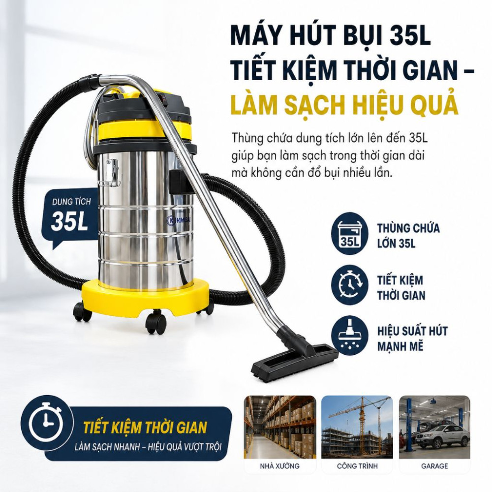 Máy hút bụi công nghiệp Kumisai KMS35A - Hàng chính hãng
