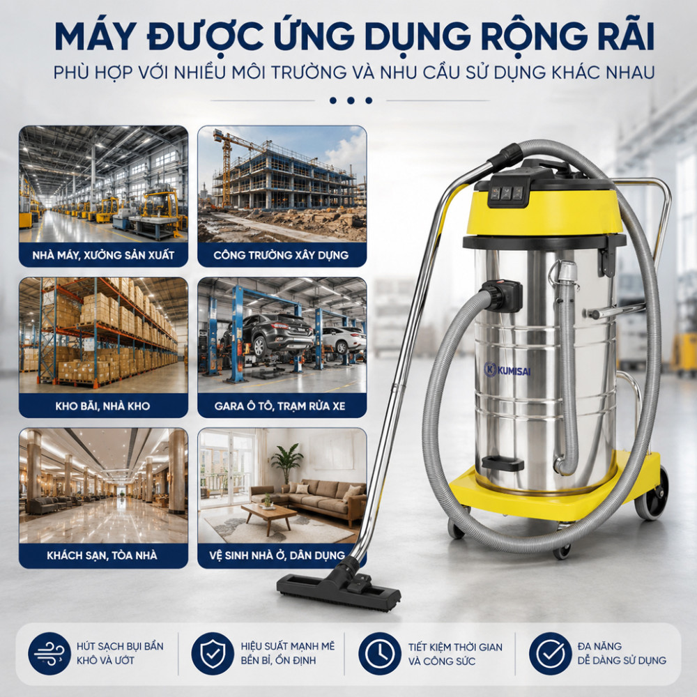 Máy hút bụi công nghiệp Kumisai KMS803J - Hàng chính hãng