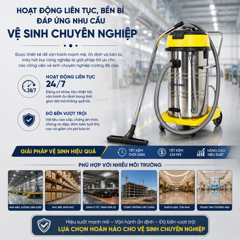 Máy hút bụi công nghiệp Kumisai KMS803J - Hàng chính hãng