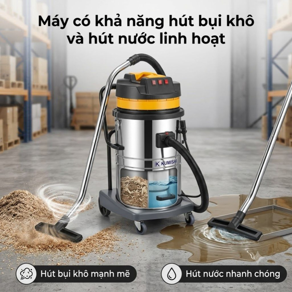 Máy hút bụi công nghiệp Kumisai KMS80A - Hàng chính hãng