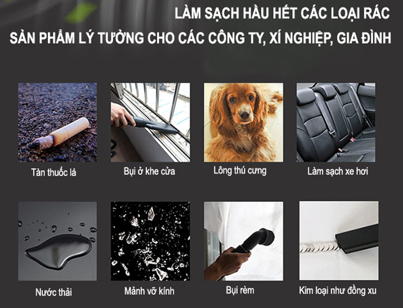 Hút được đa dạng các loại bụi