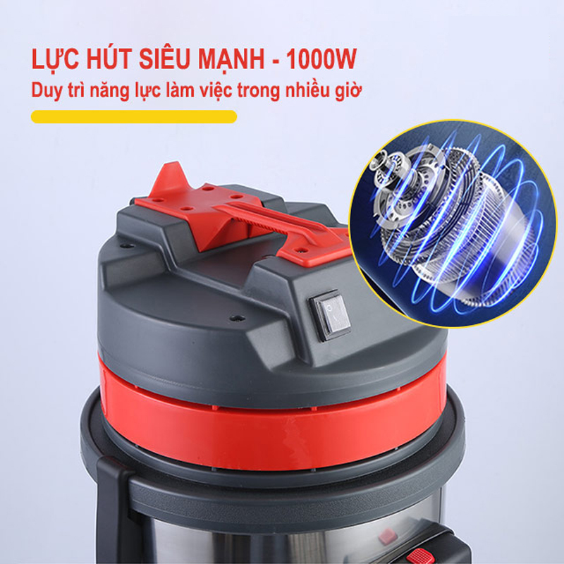 Công suất 1200W, lưu lượng hút 190l/giây cho khả năng làm việc vô cùng cùng hiệu quả