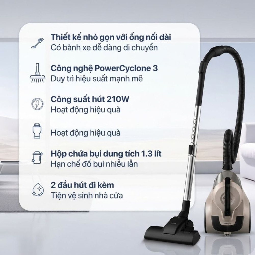 Máy hút bụi dạng hộp Philips XB1012/10 - Hàng chính hãng