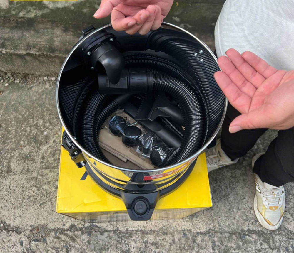 Hộp chứa bụi có dung tích 19L, hạn chế thời gian để bụi