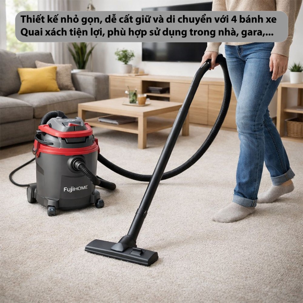 Máy hút bụi khô và ướt Fujihome VC10N - Hàng chính hãng